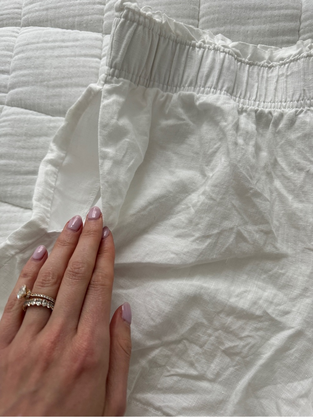 🍋 2 for $25 | QUINCE | White Linen Shorts | Medium - Picture 7 of 8